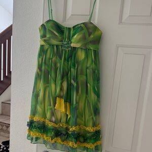 Green and Yellow Women's Dress